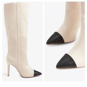 Express Suede Tall Cap Toe Boots